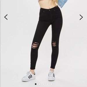 TOPSHOP Black ‘Jamie’ Ripped Skinny Jeans